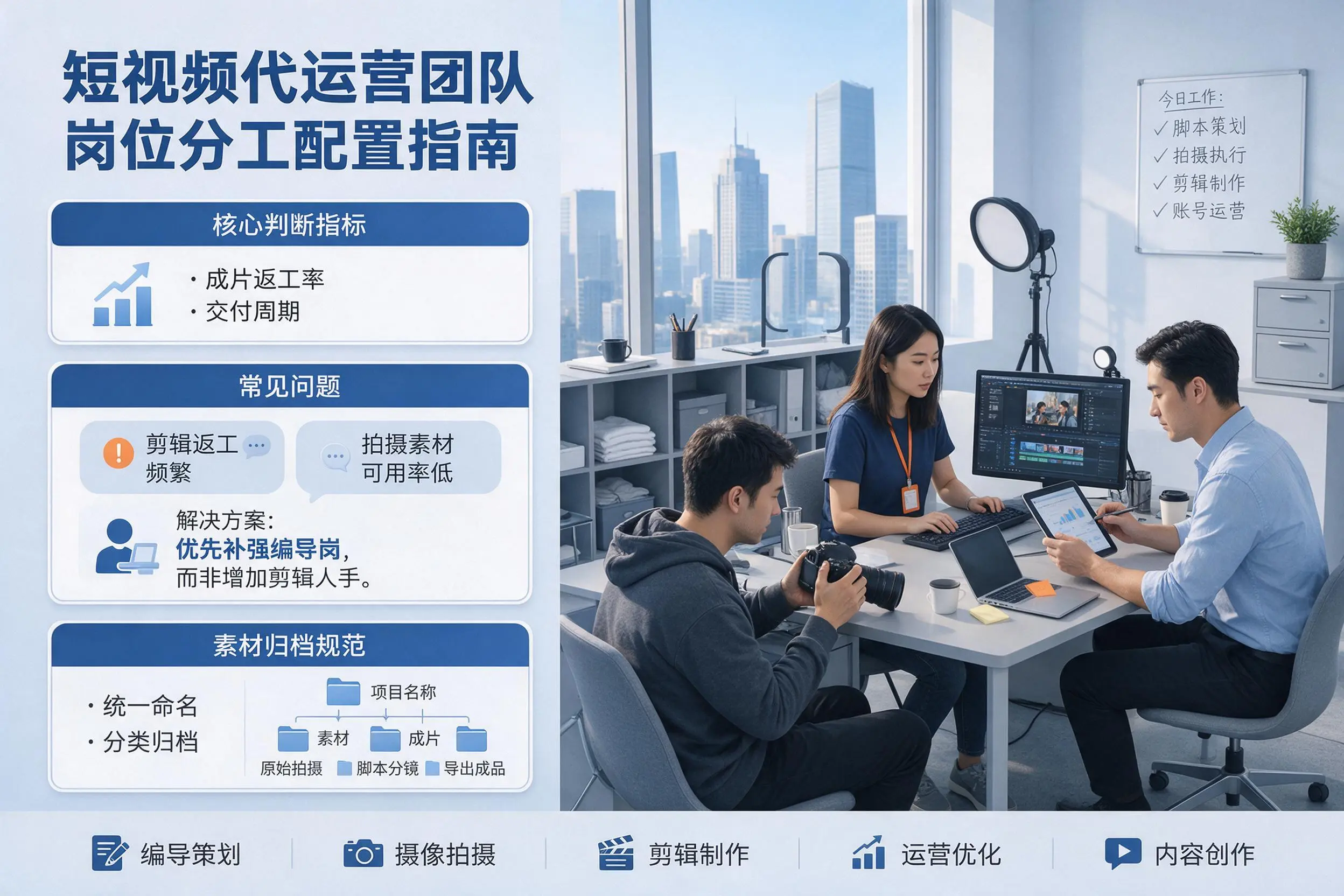 短视频代运营团队如何配置？白杨企业岗位分工科普说明