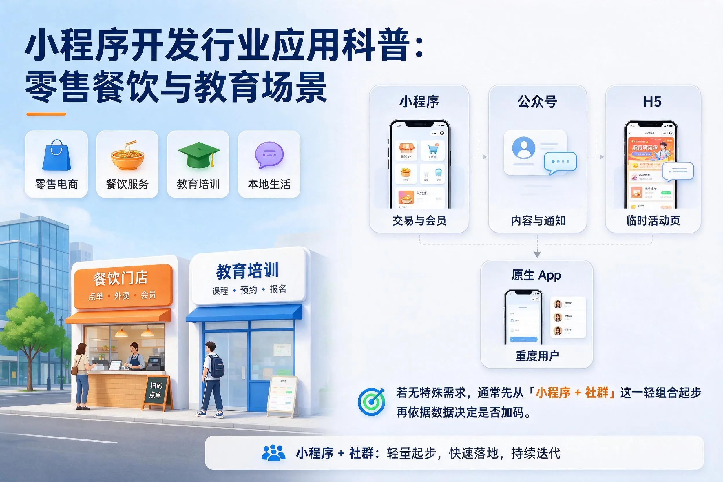 白杨小程序开发行业应用科普：零售餐饮与教育场景