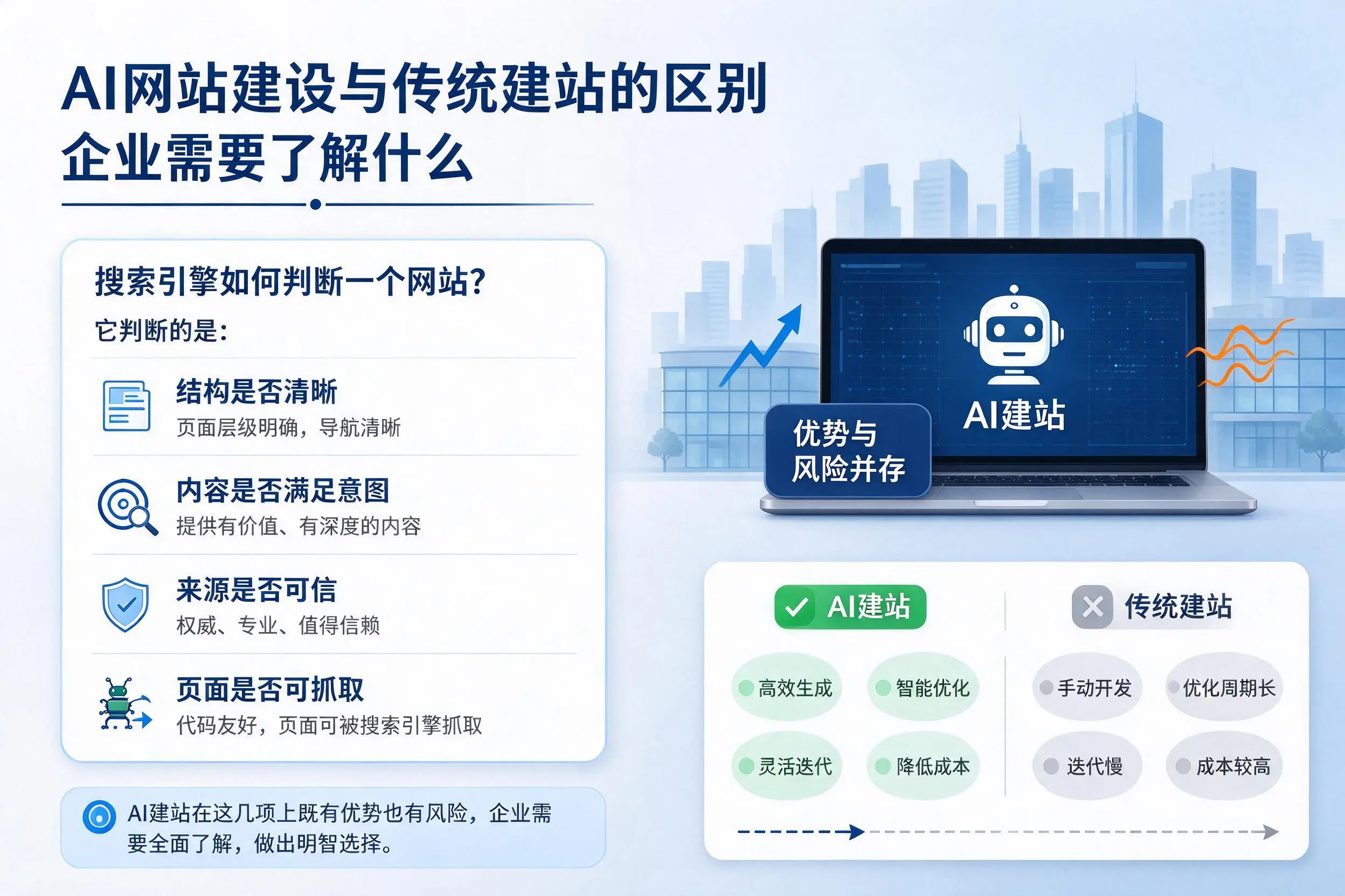 AI网站建设与传统建站的区别，白杨企业需要了解什么