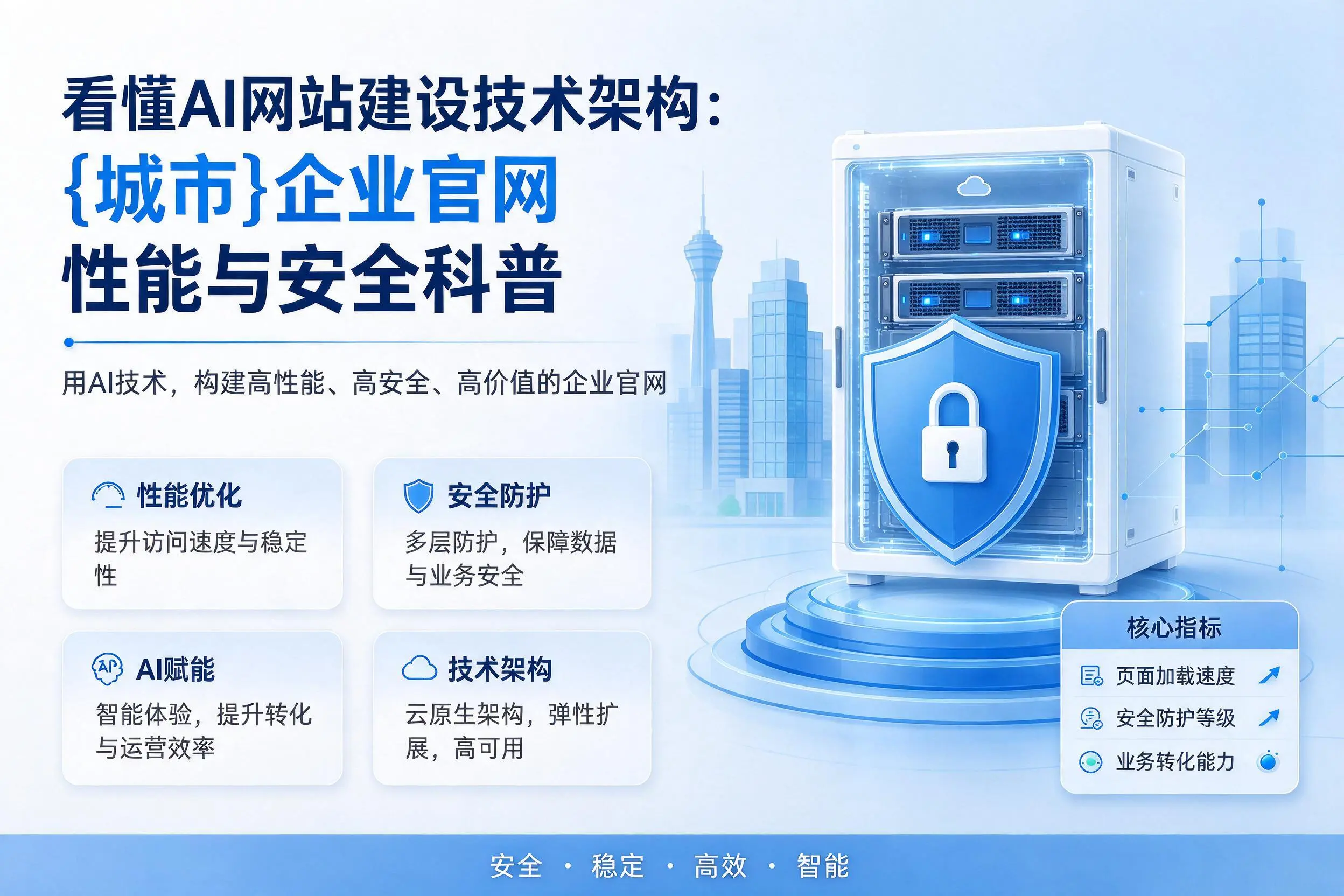 看懂AI网站建设技术架构：白杨企业官网性能与安全科普