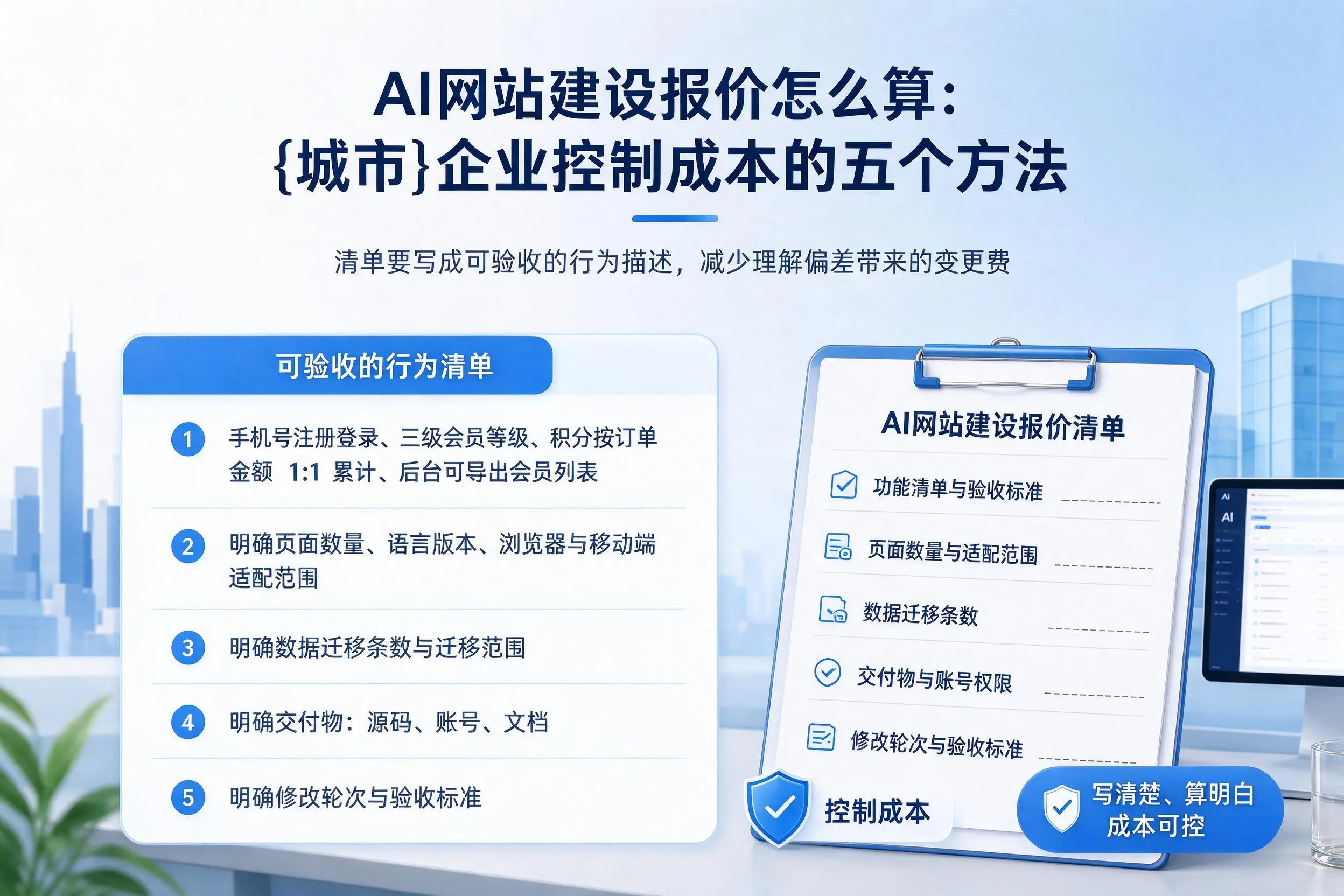 AI网站建设报价怎么算:白杨企业控制成本的五个方法